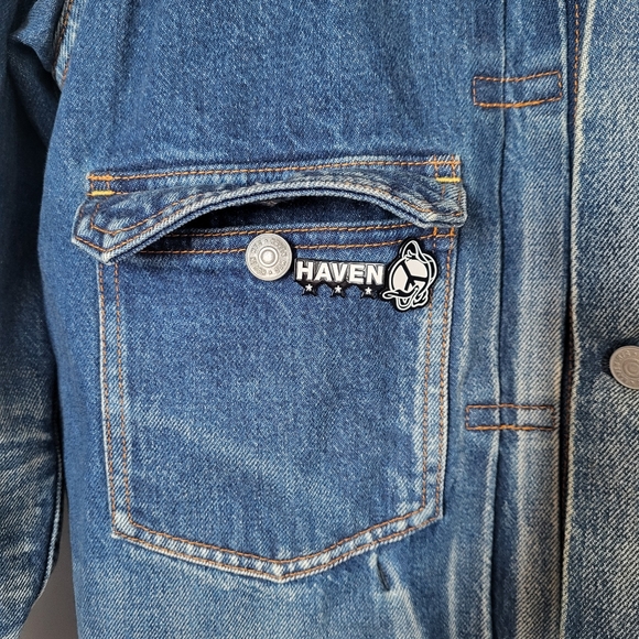 HAVEN Men Denim Washed Blue Vintage Jacket - Picture 7 of 15